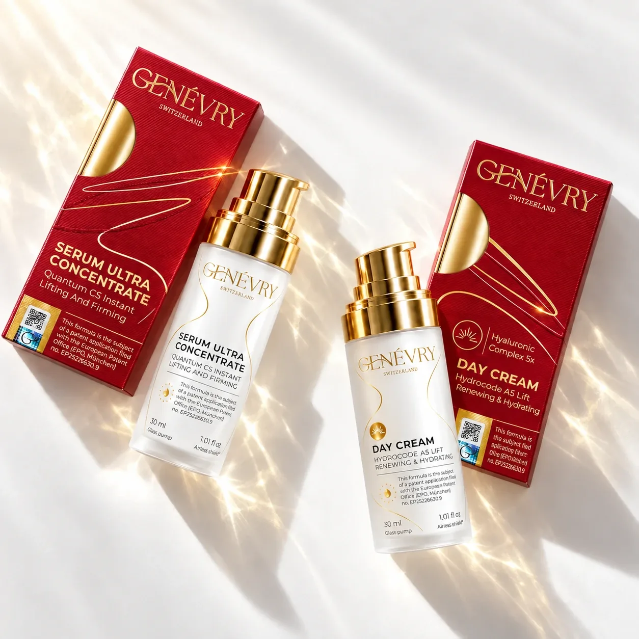 The Morning Duo – GENÉVRY Quantum C5 serum and Hydrocode A5 day cream set
