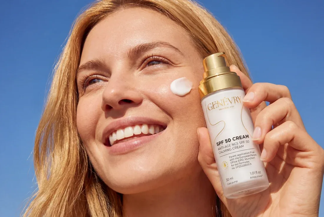 GENÉVRY skincare in the sunlight